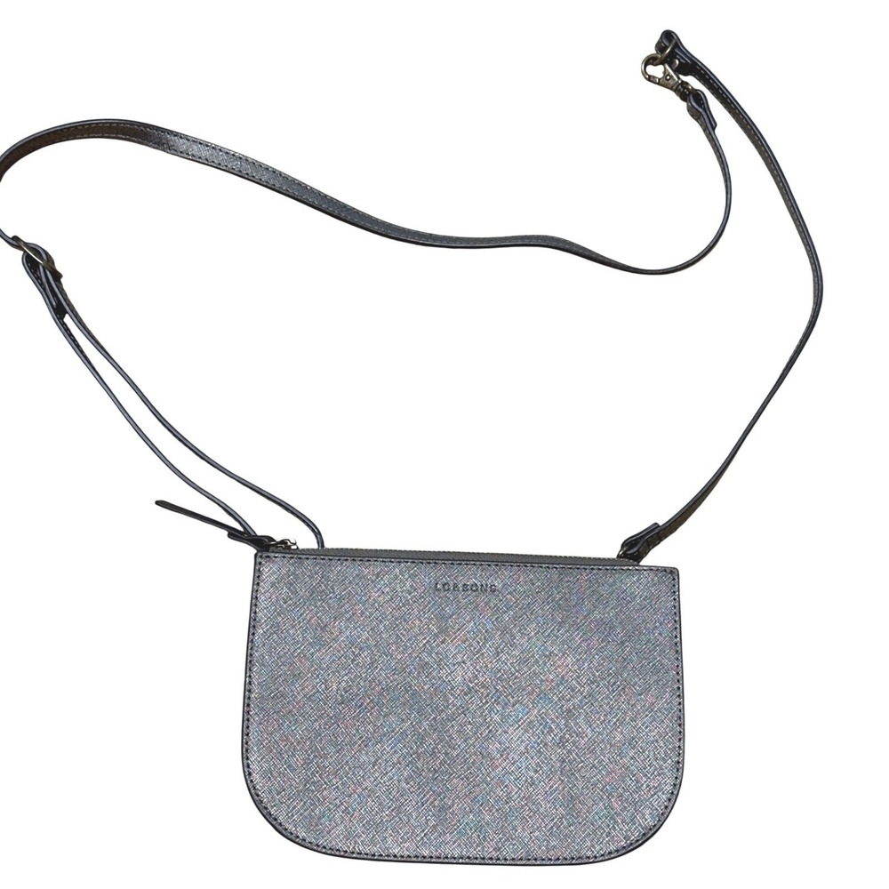 Lo & Sons Waverley 2 Large Saffiano Leather Convertible Crossbody Belt Bag Gray